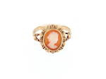 9ct yellow gold shell cameo lady's ring