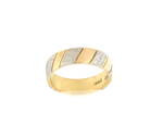 18ct yellow gold/palladium fancy band