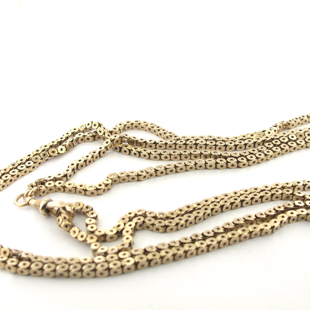 9ct yellow gold antique muff chain