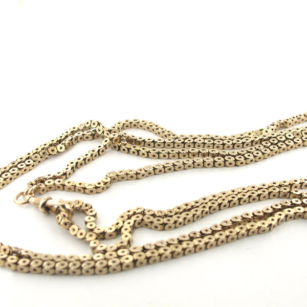 9ct yellow gold antique muff chain