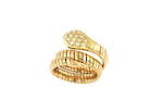 18ct yellow/red gold bi-tone spring snake design diamond set ring