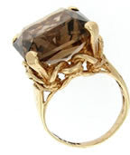 9ct yellow gold fancy smokey quartz ring